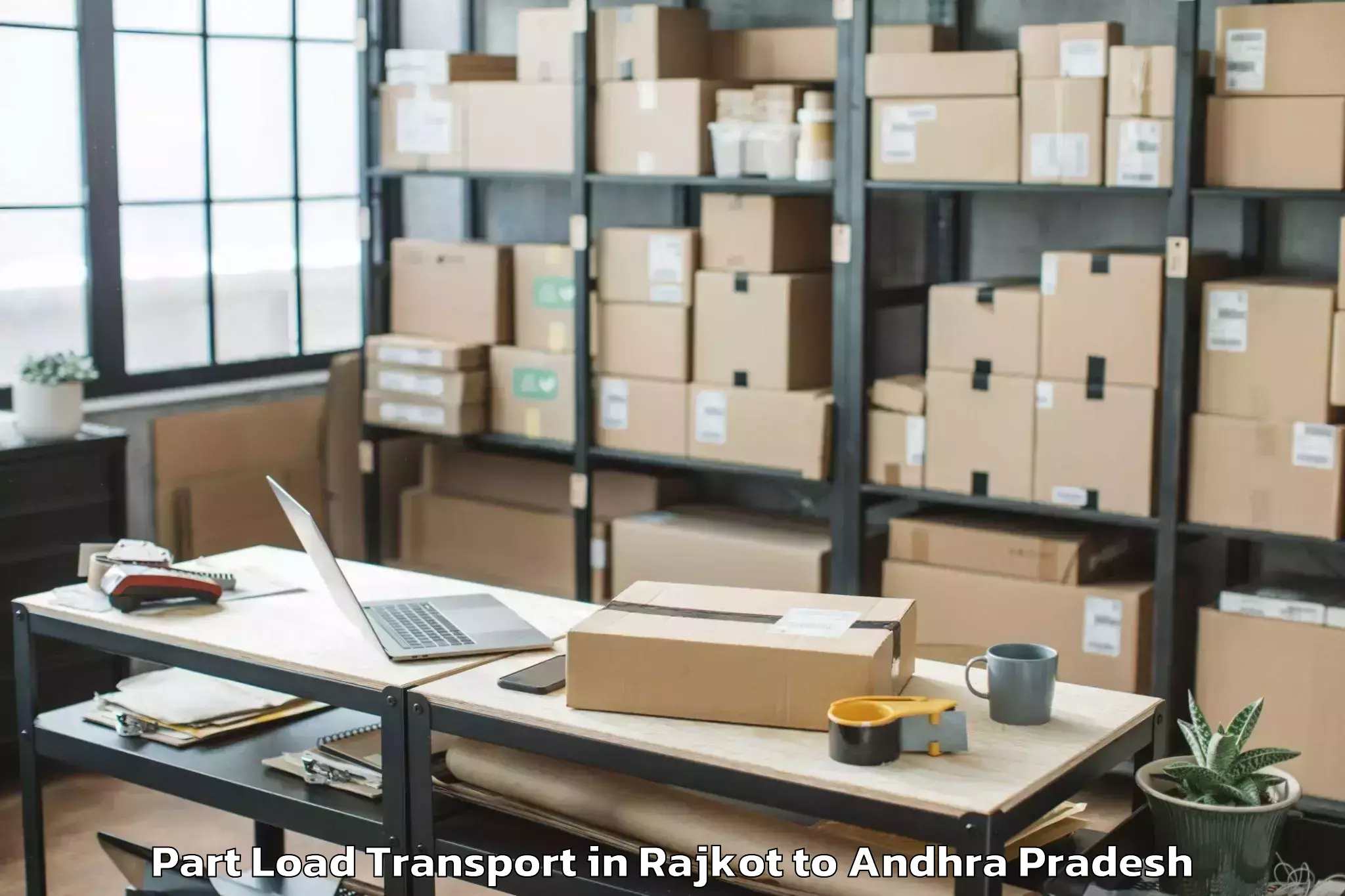 Book Rajkot to Kamepalle Part Load Transport Online